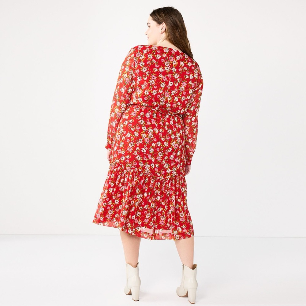 Draper James Red Floral Midi Dress - Picture 2 of 8